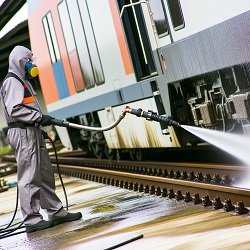 نظافت و شستشوی قطار با واترجت صنعتی